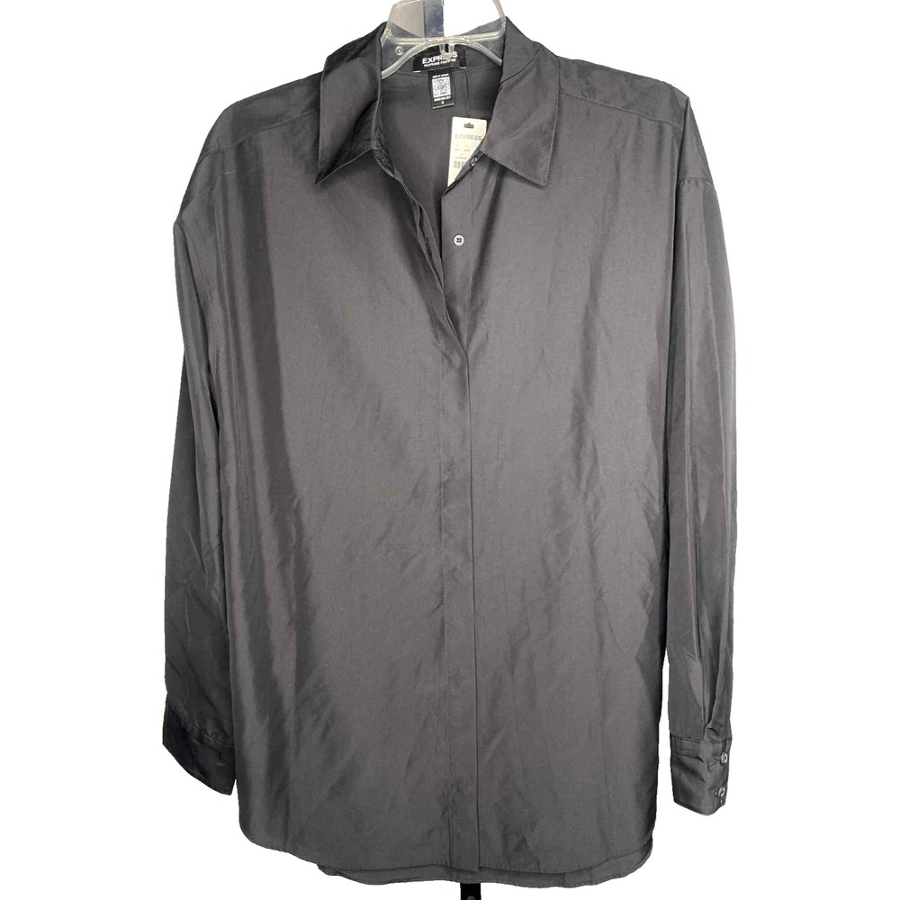 EXPRESS Women's Size Medium‎ M Blouse shirt top Long Sleeve Boyfriend Portofino